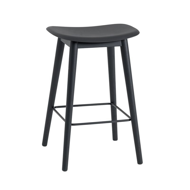 Fiber Counter Stool - w/o Back Rest - Wood Base