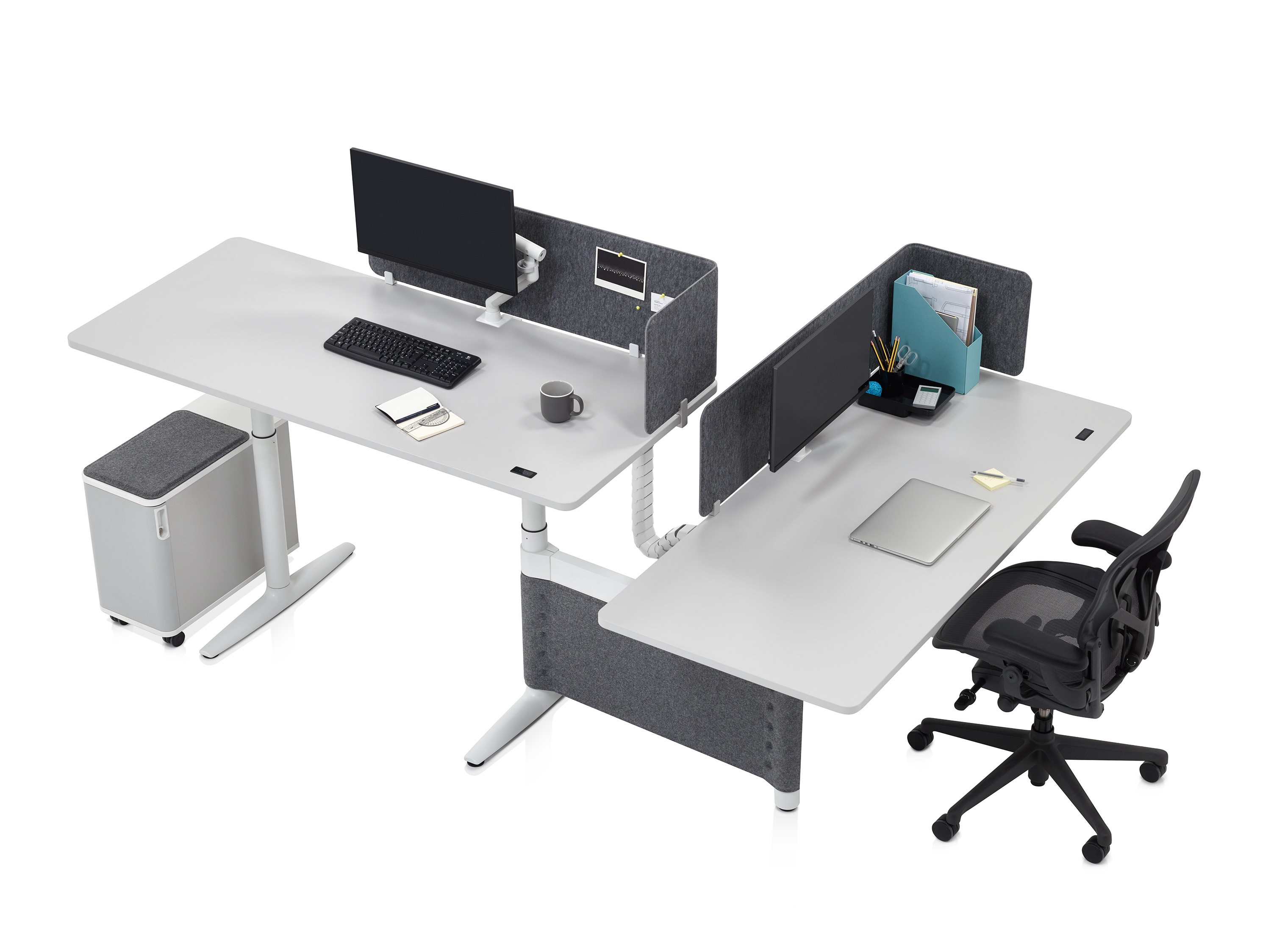 Herman Miller Atlas sit to stand desk pod 2