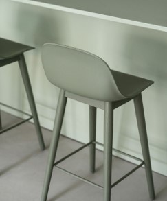 Fiber Barstool - wood with back