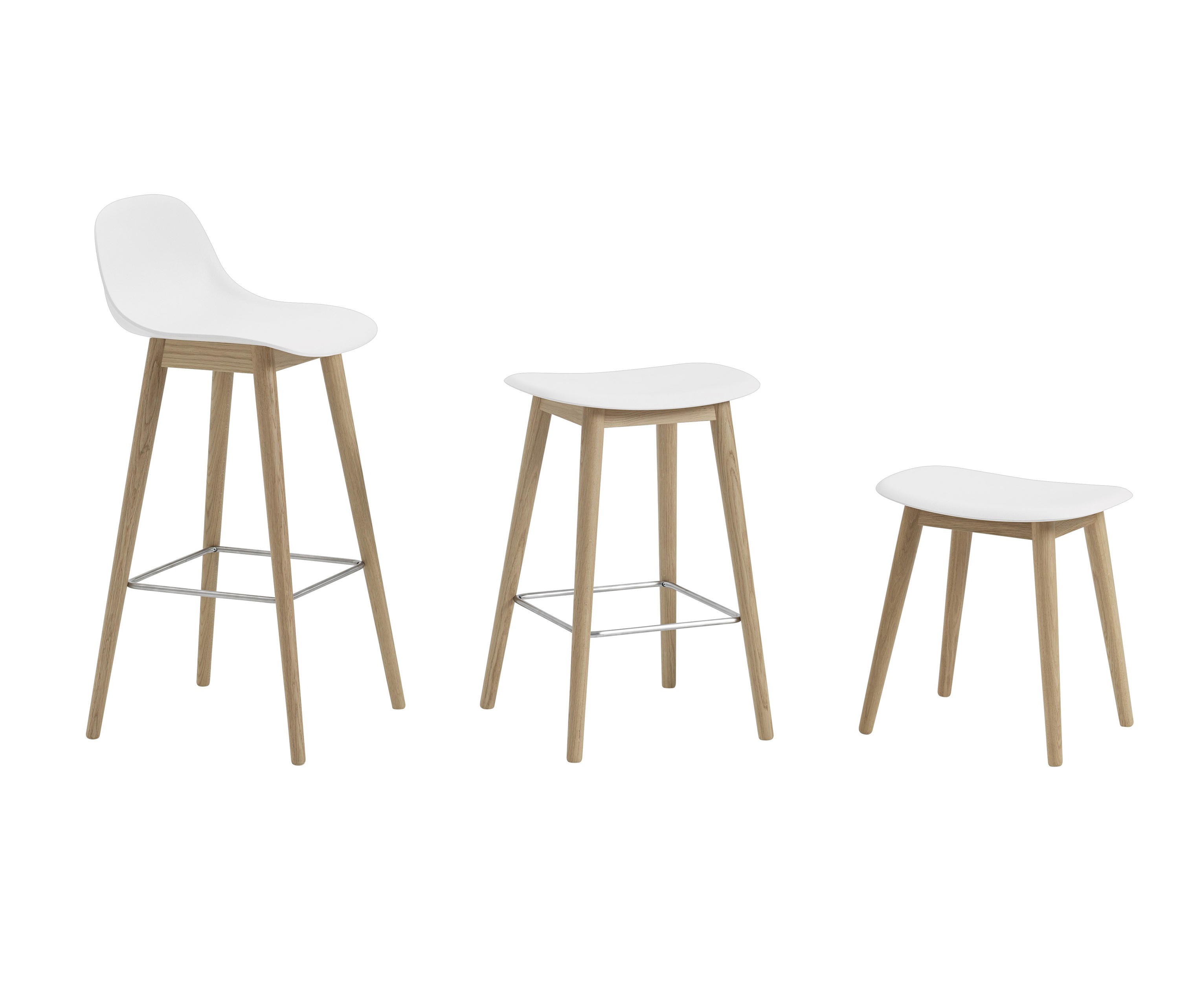 Fiber Barstool - with back - wood base
